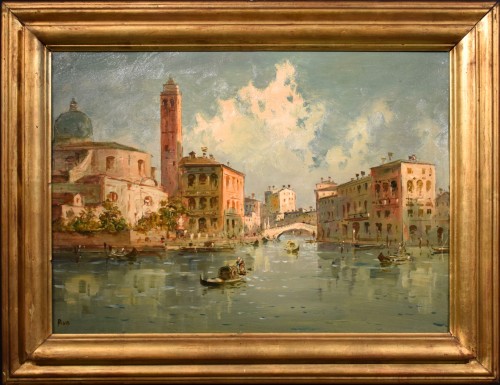 XIXe siècle - Venise, le Grand Canal à Cannaregio - Giuseppe Riva (1834-1916)